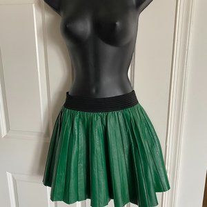 100% leather pleated mini skirt